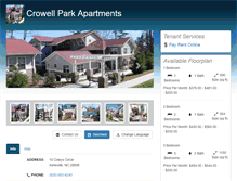 Tablet Screenshot of crowellparkapartments.com